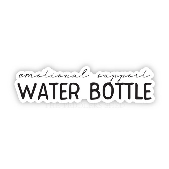 EMOTIONAL SUPPORT water bottle vinyl sticker | funny sticker, tumbler water decal, yeti thermos sticker, hydroflask decal | size: 3.5" x 1"