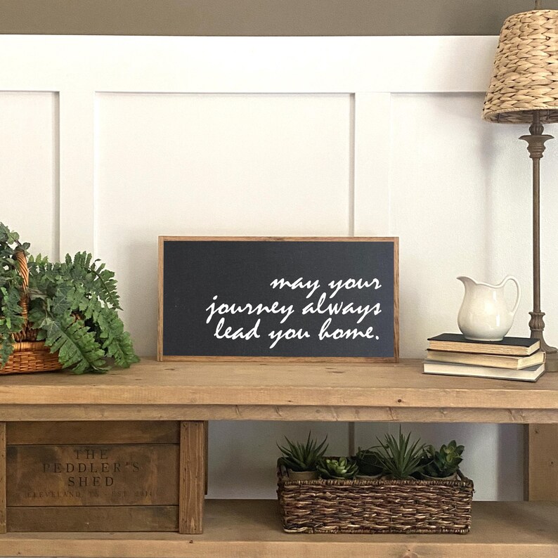 LEAD YOU HOME 12 X 23 Painted Wood Sign Framed Wooden Signs Entryway