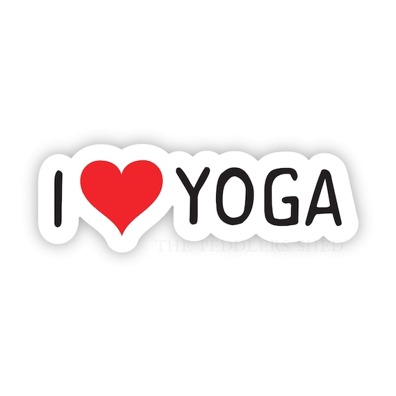 I LOVE YOGA vinyl sticker | water bottle sticker, thermos sticker, laptop sticker, journal sticker, yoga addict, self care sticker, exercise