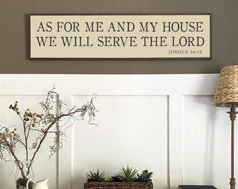 AS FOR Me And My House We Will Serve The Lord - wooden framed sign | Living Room Sign | painted wood sign | Bible Verse Sign | Joshua 24:15