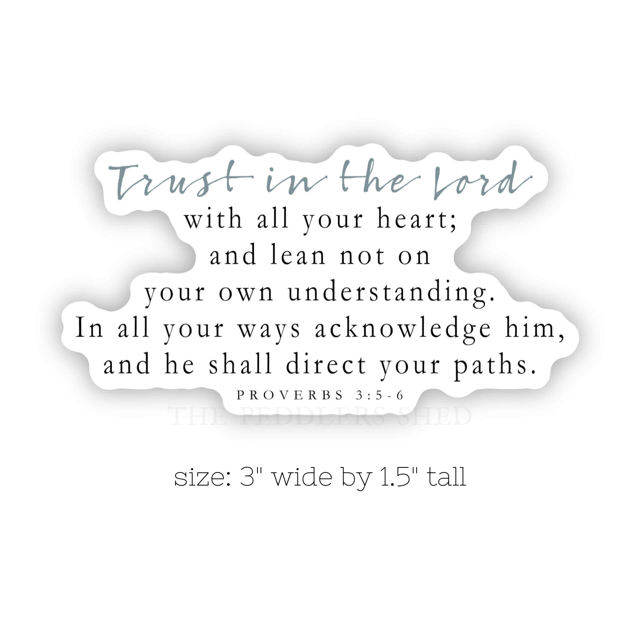 TRUST IN the LORD vinyl sticker laptop decal, journal sticker, water bottle sticker