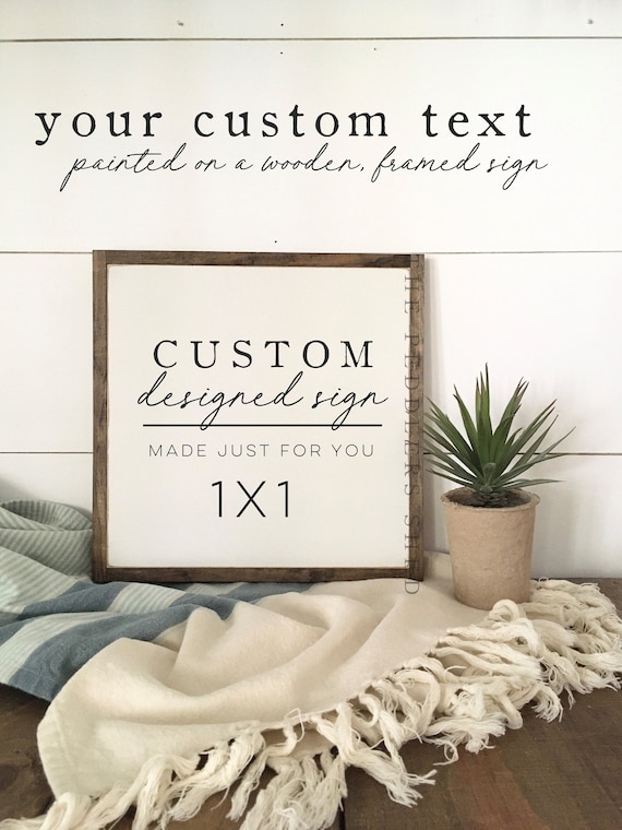 12 x 12 inches - CUSTOM SIGN designed just for you! This listing is for one custom designed sign (see photos for lettering options)