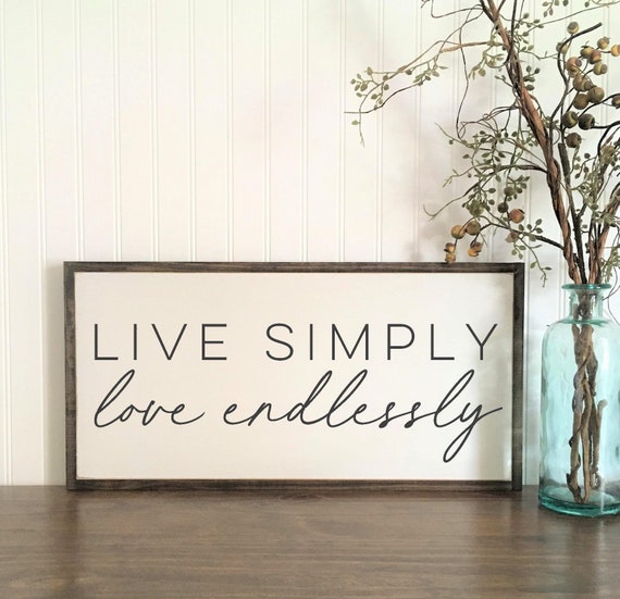 LIVE simply LOVE endlessly 1'X2' wooden sign | distressed rustic wall décor | painted shabby chic wall plaque | wood sign | hand painted