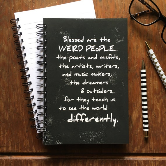 BLESSED WEIRD PEOPLE Journal | 5.5" x 8.5" | perfect for journaling, sketching, book clubs + sermon notes | soft cover spiral notebook