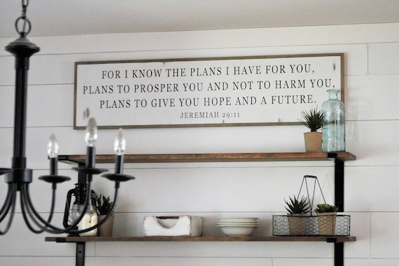I KNOW THE PLANS I have for you 1'X4' sign | distressed shabby chic painted wooden sign | painted wall art | Jeremiah 29:11