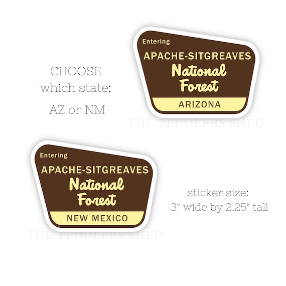 APACHE-SITGREAVES National Forest vinyl sticker | laptop decal, water bottle sticker, tumbler sticker, hydroflask sticker, one sticker