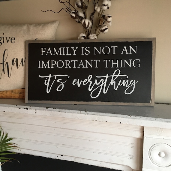 FAMILY IS EVERYTHING 1'X2' sign | distressed rustic wall decor | painted shabby chic wall plaque | farmhouse inspired framed wooden art