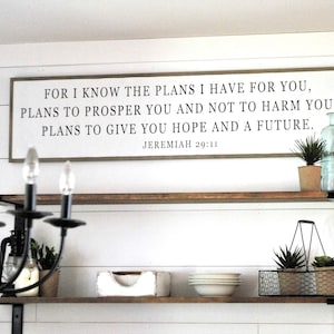 I KNOW THE PLANS I have for you wooden framed sign | shabby chic painted wooden sign | painted wall art | Jeremiah 29:11 | Bible Verse Sign