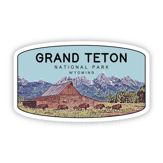 GRAND TETON National Park vinyl sticker | laptop decal, water bottle thermos tumbler sticker, hydro flask sticker, car decal, Wyoming