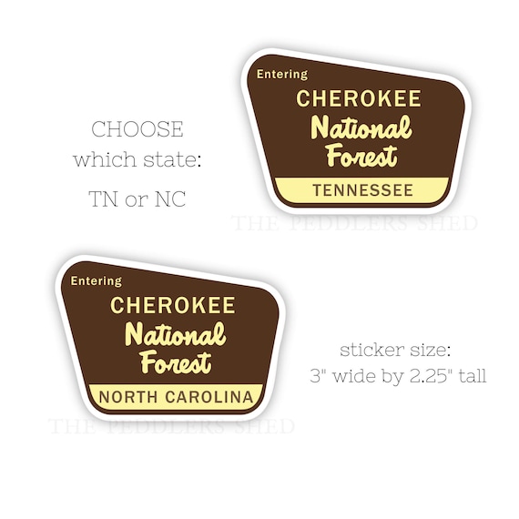 CHEROKEE National Forest TN or NC sticker | laptop decal, water bottle thermos sticker, tumbler sticker, hydroflask sticker, national park