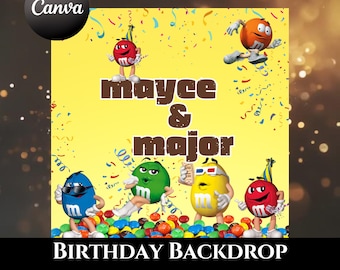 M&Mのハッピーバースデーバナー パーティーデコレーション用