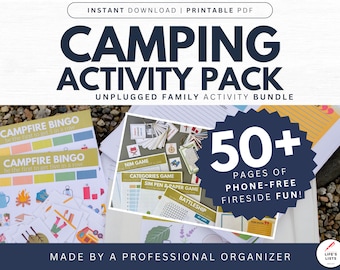 Camping Activity Pack | 50+ Summer Games, Lists, and Tags (Printable PDF)