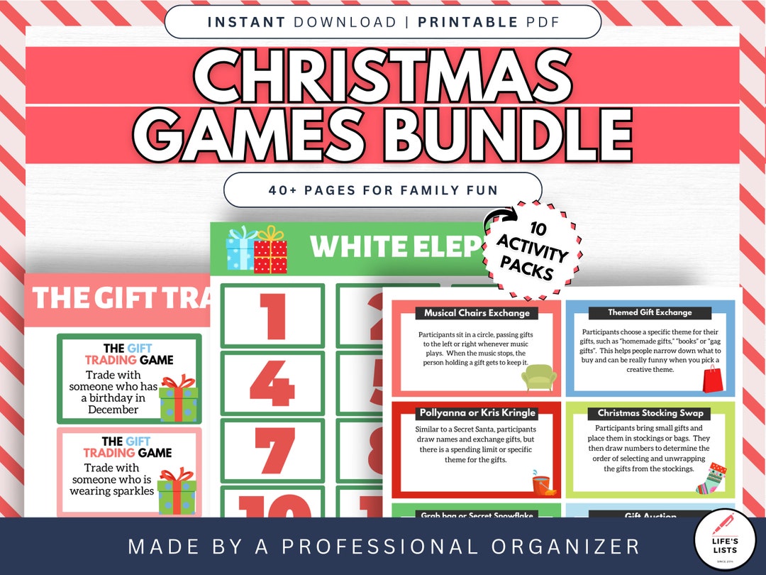 Christmas Games Printable Bundle | Holiday Party Activities (instant ...