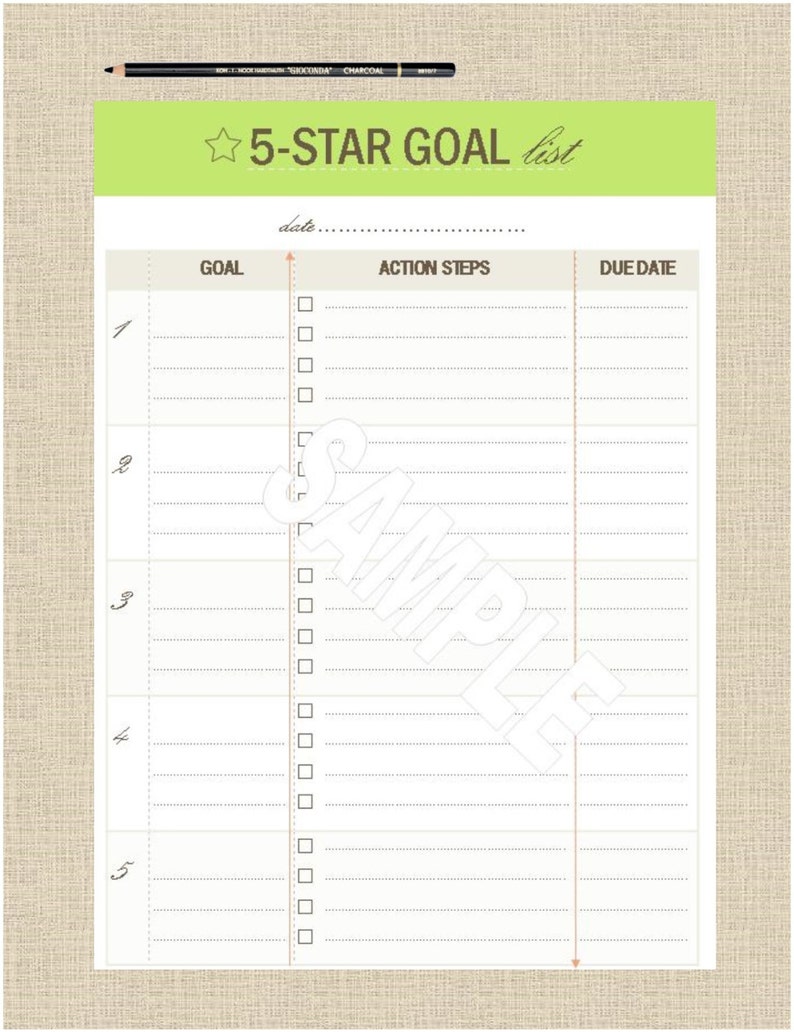 Lifes Lists Printable 5 Star Function Checklist - A5/50 % Website page picture regarding Goal List Printable called Lifes Lists Printable 5 Star Purpose Listing - A5/Fifty percent Web site