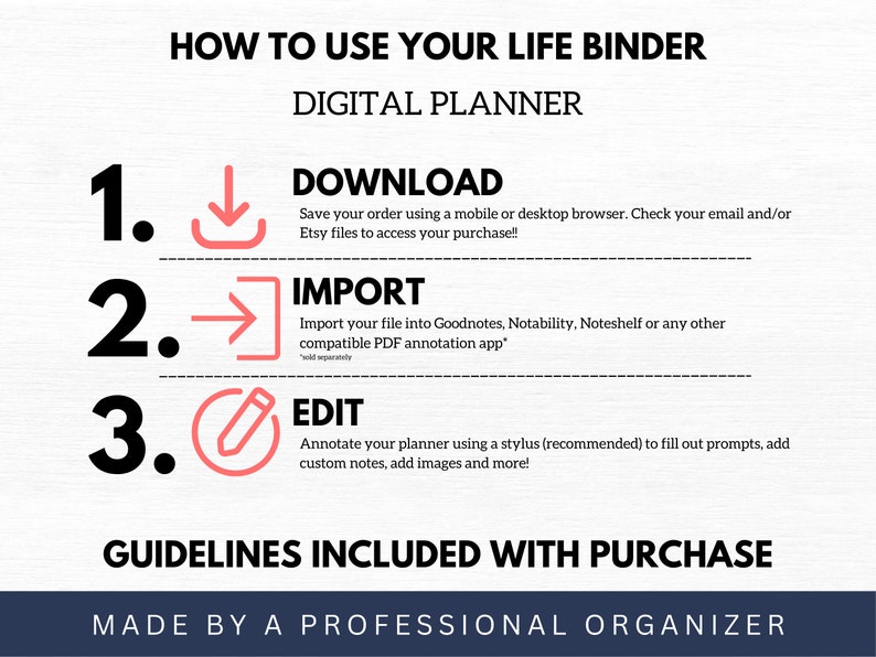 Digital Life Binder | Goodnotes Planner, Home Management (PDF) - Etsy