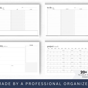Productivity Planner Pages Half Page/a5, Printable Pack Including ...