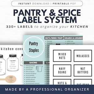 Pantry and Spice Labels | Pantry Organization System | White Minimalist Labels | Food Labels | Printable | Digital Download | Life’s Lists