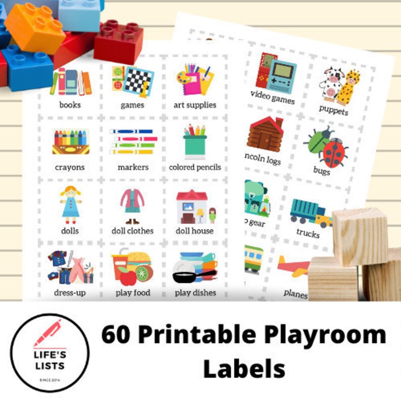 Life's Lists Printable Playroom Labels Etsy