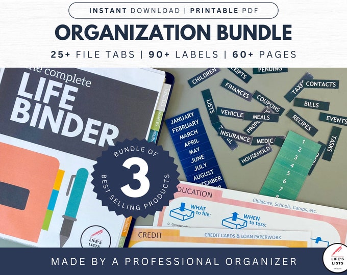 Paper Organization Bundle | File System Bundle | Paper Management System Pack | Life’s Lists