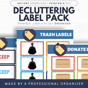 Life&#39;s Lists Complete Declutter Labels Printable Pack | Home Organization | Digital | Printable | Instant Download | Life&#39;s Lists