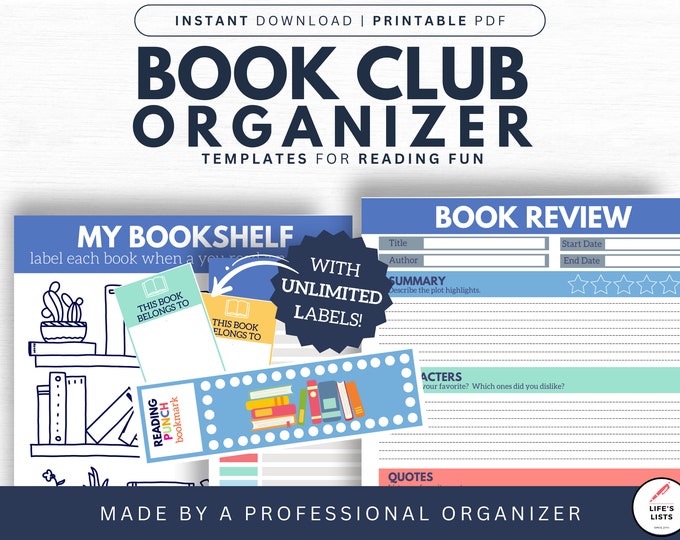 Reading Log for Book Lovers | Reading Tracker | Book Review | Reading Challenge | Digital Download | Instant Printable | Life's Lists