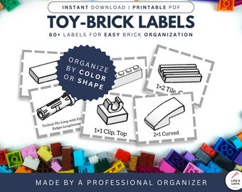 Building Bricks Labels | Toy Organization by Color & Shape (Digital Download)