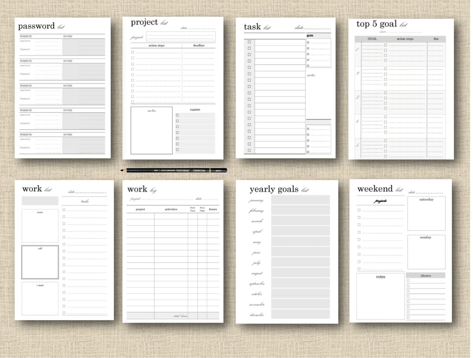 Productivity Planner Pages Half Page/a5 Printable Pack | Etsy