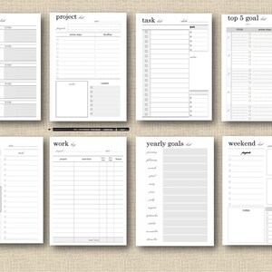 Productivity Planner Pages Half Page/a5 Printable Pack - Etsy