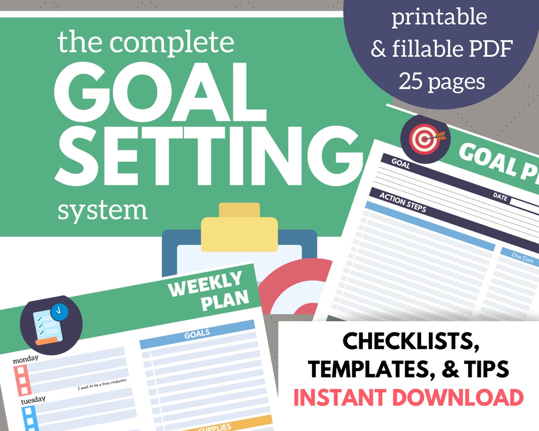 The Complete Goal Planning System Goal Planner Printable Etsy
