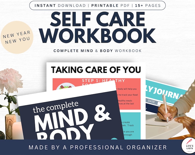Self Care Workbook | Wellness Journal | Mindfulness Workbook | Instant Download | Motivational | Life's Lists