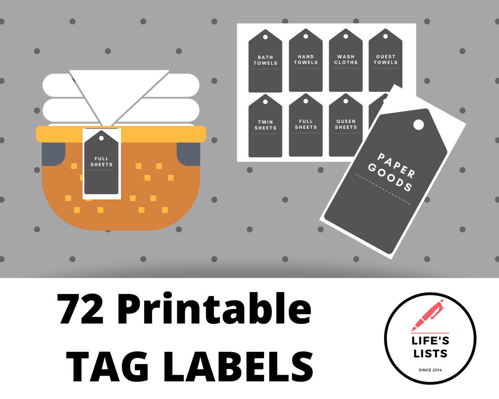 Linen Closet Organization System Linen Closet Labels Etsy