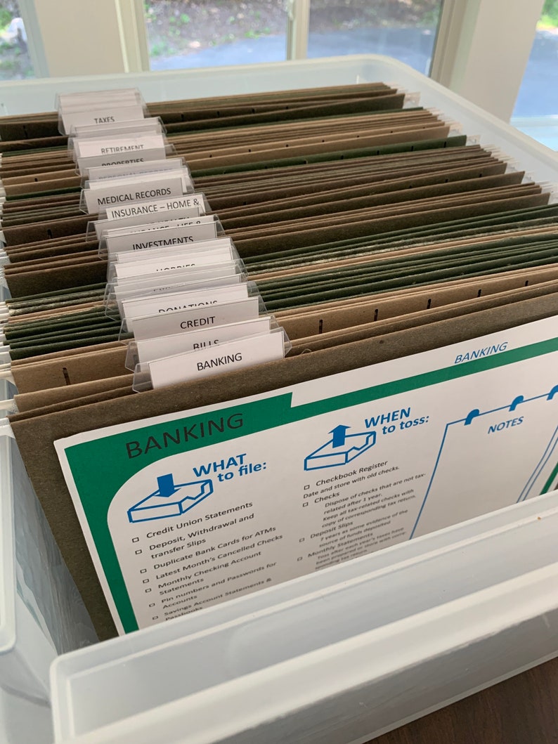 Printable Instant Filing System 27 File Cards/index Etsy