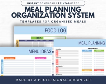 Meal Planning Organization System | Meal Planner | Family Meals | Shopping List | Count Macros | Keto | Printable | Life's Lists
