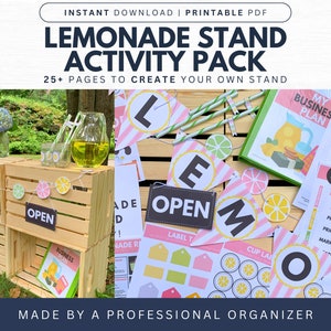 DIY Lemonade Stand Kit | Budget Summer 2023 Kids Toys | Pretend Play Printables | Digital Download | by Life's Lists