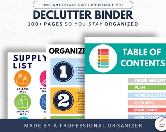 Decluttering Workbook | Home Organization Planner (Printable PDF)