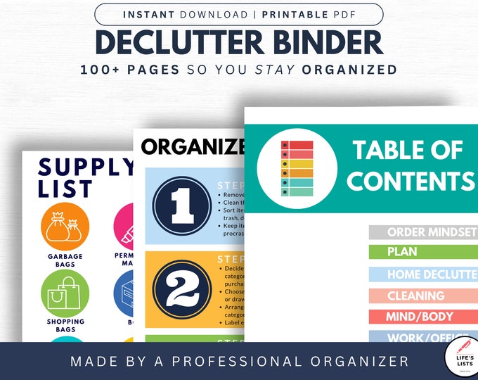 The Life & Home Decluttering Workbook | Decluttering Planner | Home Organization Planner | Printable | Spring Cleaning 2023 | Life's Lists