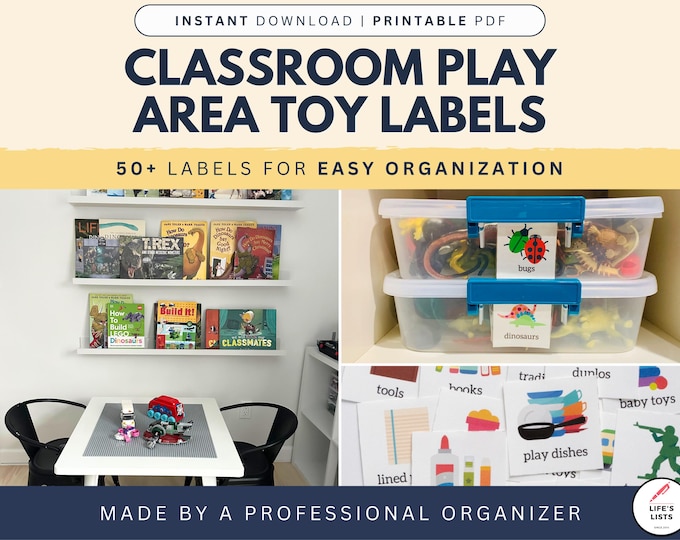 Classroom Toy Labels | Toy Room Labels | Affordable Teacher Tools | Printable | Classroom Organization | Life’s Lists