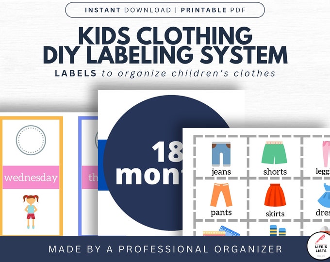 Kids Clothing and Closet Labels