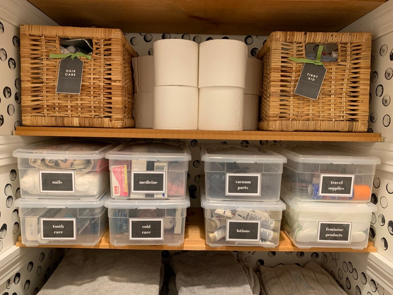 Linen Closet Organization System Linen Closet Labels Etsy