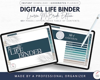 Lauren McBride Digital Life Binder |  Goodnotes Digital Planner | iPad Planner Template | Goodnotes, Notability, Xomo | By Life's Lists