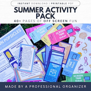 Summer Activity Bundle | Cheap Kids DIY | Printable | Camp Counselor Supplies |  Kids Ultimate Summer Activity Pack | Life’s Lists