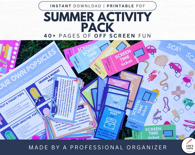 Summer Activity Bundle | Cheap Kids DIY | Printable | Camp Counselor Supplies |  Kids Ultimate Summer Activity Pack | Life’s Lists