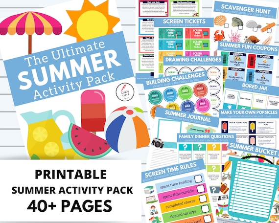 Summer Activity Bundle Printable Kids Ultimate Summer