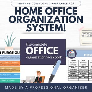 Home Office Organization System | Small Business Office Labels | Business Organization Bundle | Work From Home Filing | Life&#39;s Lists