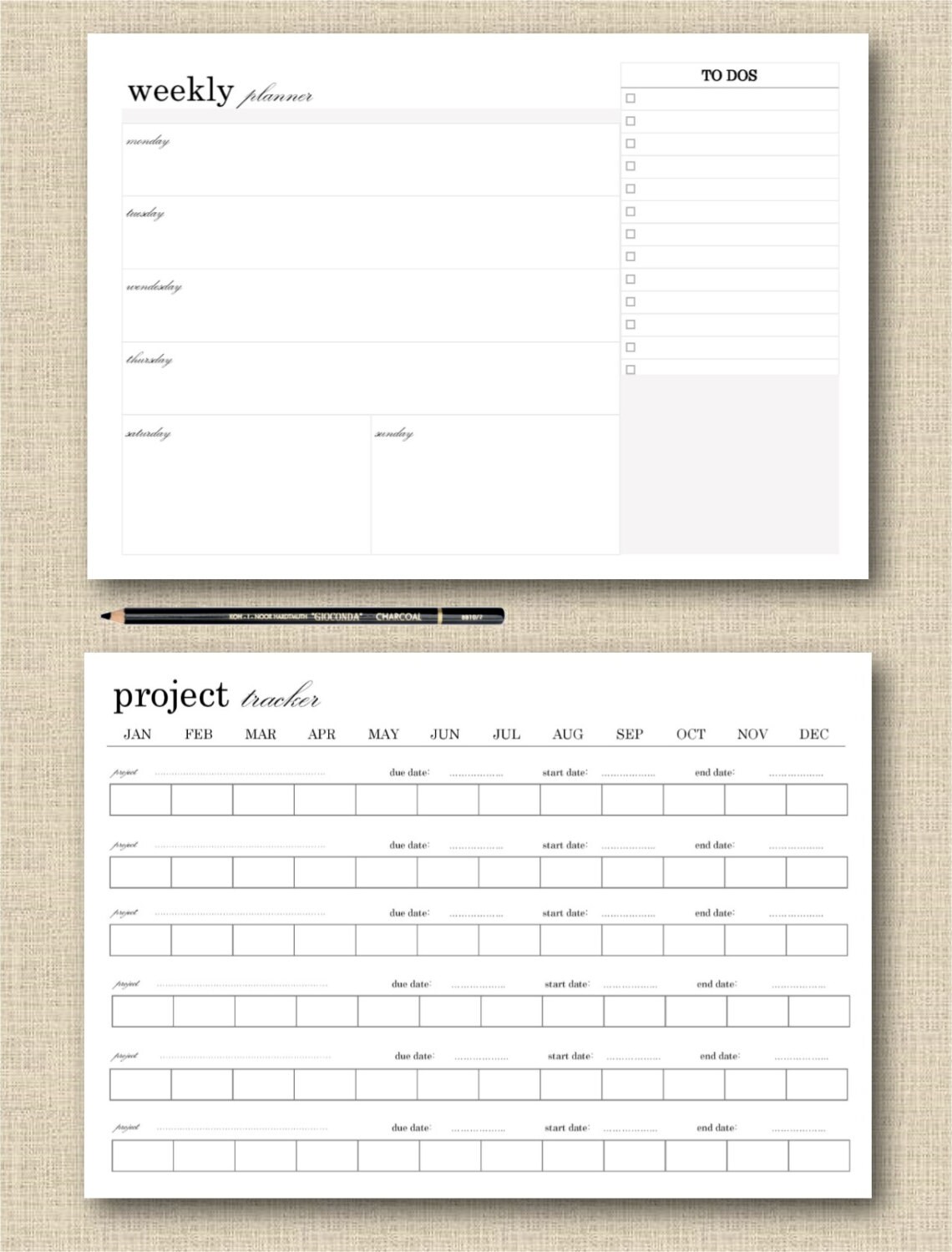 Productivity Planner Pages Half Page/a5 Printable Pack | Etsy