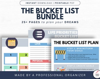Ultimate Bucket List Templates Printable Bundle: Organize Your Dreams and Goals | Printable | Instant Download | Life's Lists