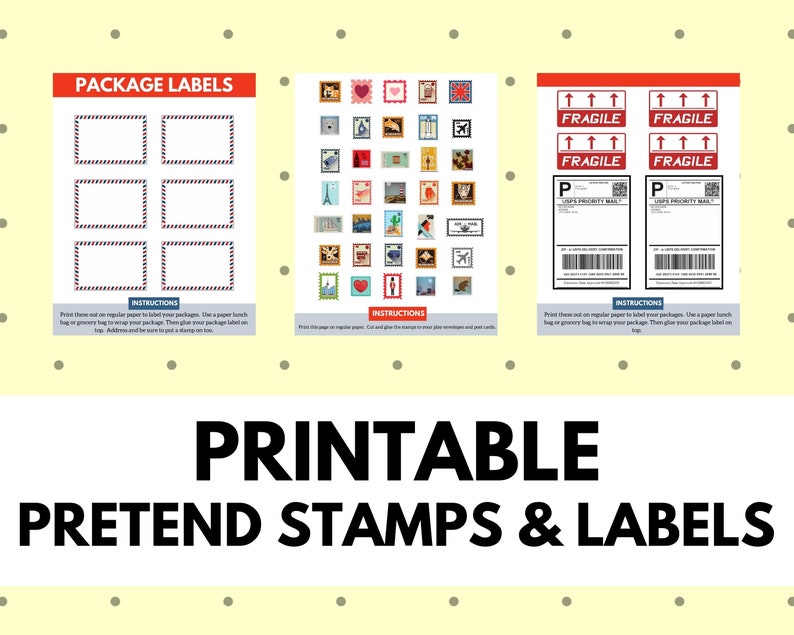 Post Office Pretend Play Printable Let's Play Post - Etsy