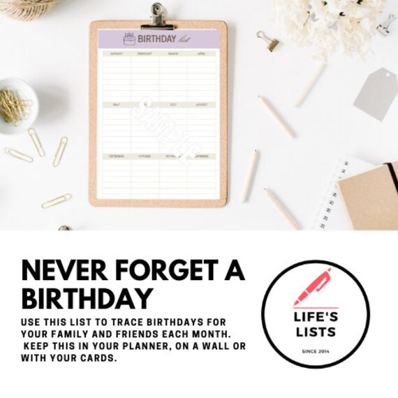 Calendars &amp; Planners Paper &amp; Party Supplies Life's Lists Printable A5 ...
