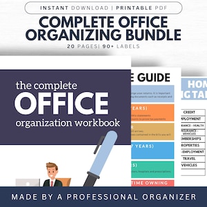 Office Organization Templates | Home Office Labels | Small Business | Work From Home Filing | Instant Download | Life&#39;s Lists