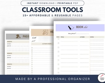 Classroom Worksheet Printable Bundle | Affordable Teacher Tools | Planner Pages, Student Sheets, Class Activities | Instant Download